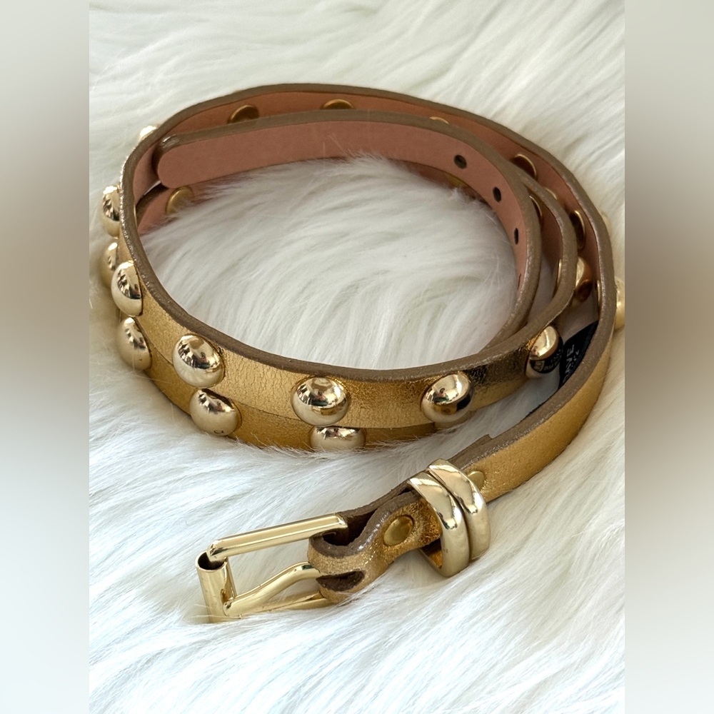 🇨🇦 Brave Leather Collection - Yellow and Rounded Gold Stud Work - Picture 3 of 10